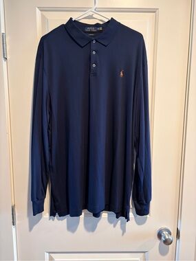Polo by Ralph Lauren Long Sleeve Polo - Navy with Gold Pony